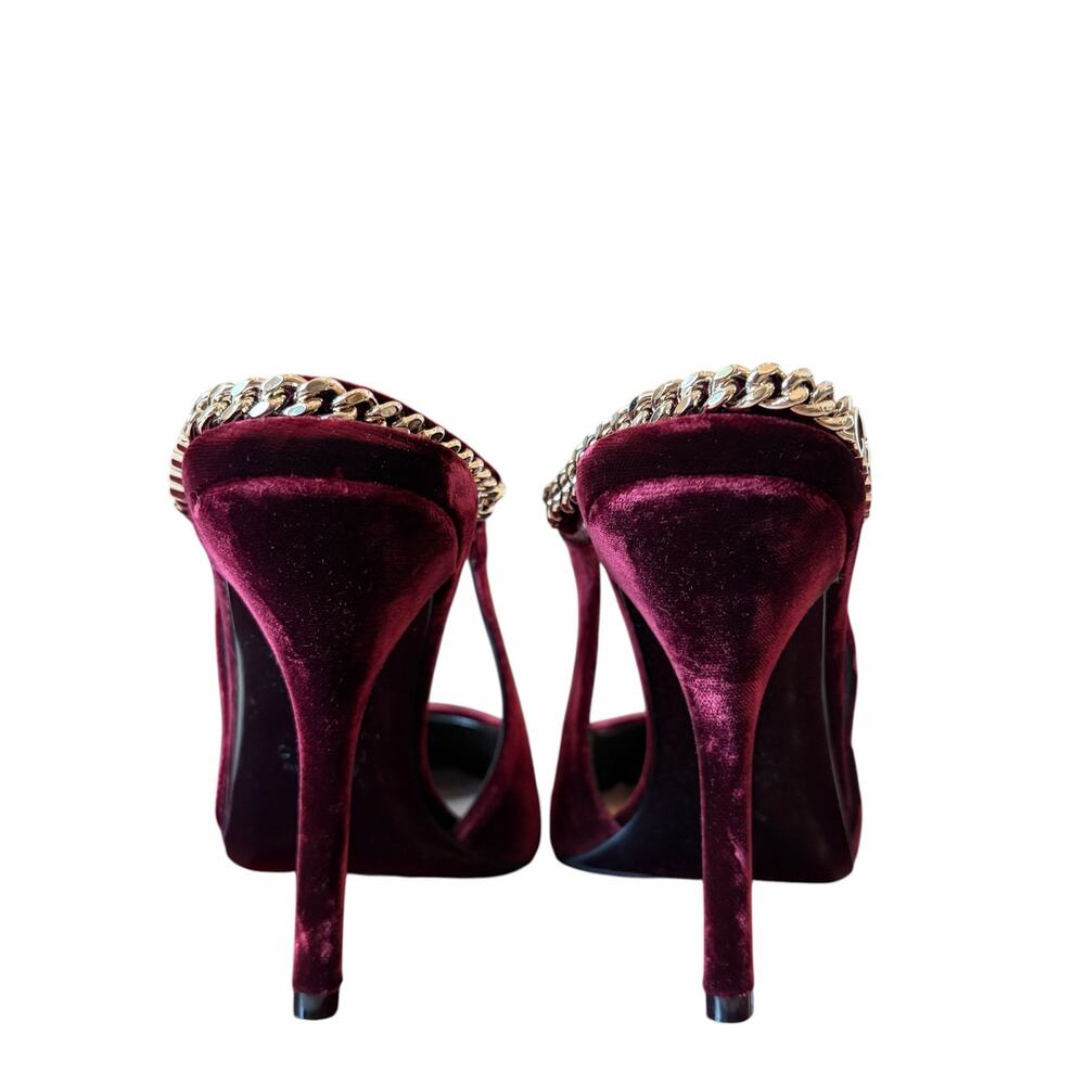 NEW Gucci Signoria Velvet Slingback Pumps Burgundy Heels Size EU 38 US 8 - Picture 7 of 16